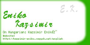 eniko kazsimir business card